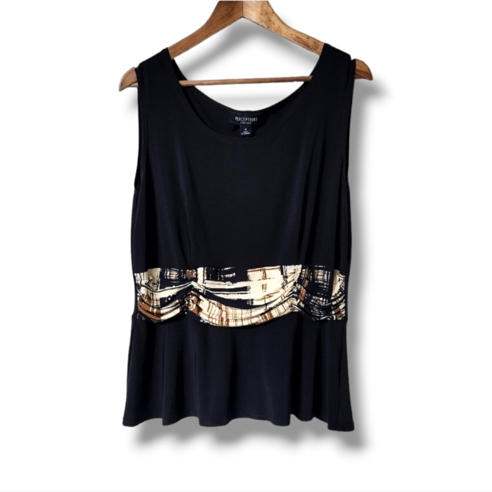 Banded Empire Waist Sleeveless Blouse | Perceptions | 18